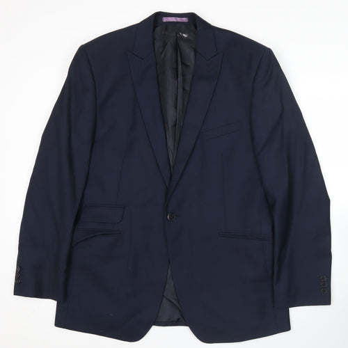 Burton London Men's Blue Slim Fit 42 Blazer Jacket