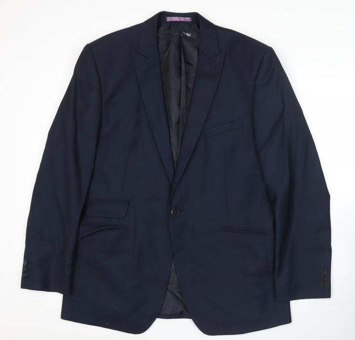 Burton London Men's Blue Slim Fit 42 Blazer Jacket