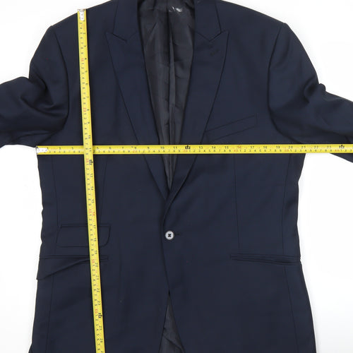 Burton London Men's Blue Slim Fit 42 Blazer Jacket