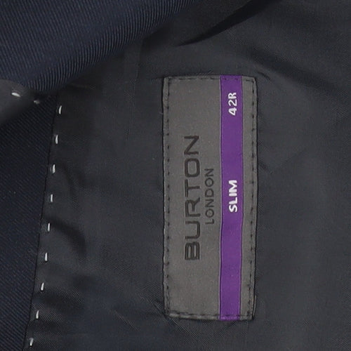 Burton London Men's Blue Slim Fit 42 Blazer Jacket