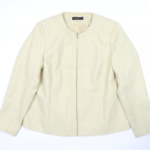 Wardrobe Essentials Women’s Beige Zip Jacket Size 16 Workwear