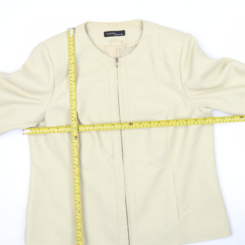 Wardrobe Essentials Women’s Beige Zip Jacket Size 16 Workwear