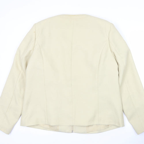 Wardrobe Essentials Women’s Beige Zip Jacket Size 16 Workwear