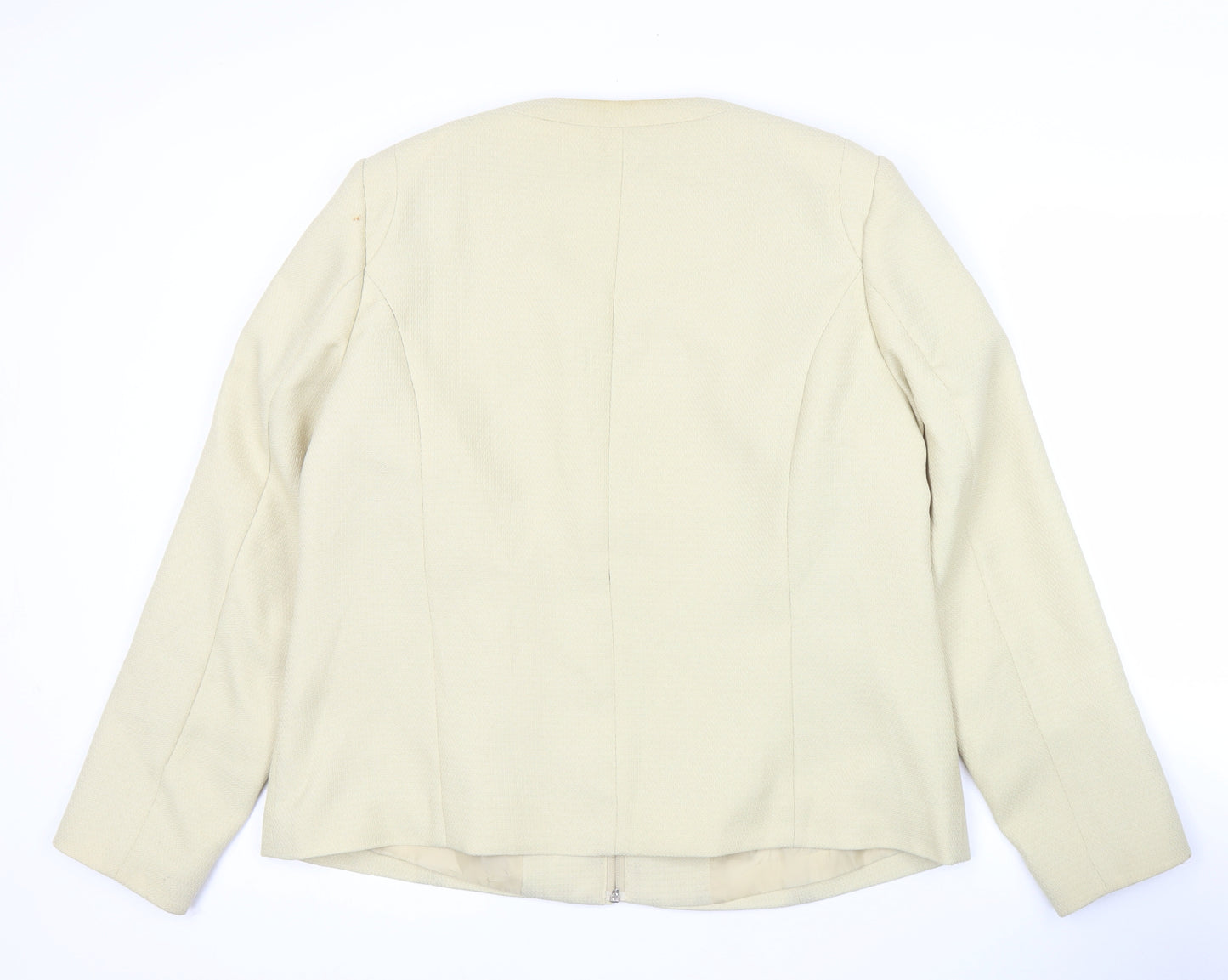 Wardrobe Essentials Women’s Beige Zip Jacket Size 16 Workwear