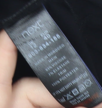 Next Womens Black Blouse Size 12 Scoop Neck Short Sleeve