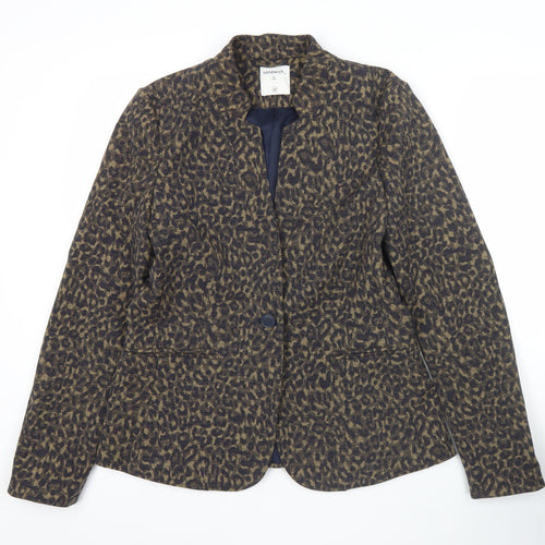 Sandwich Womens Brown Animal Print Blazer Size 12 Regular Fit