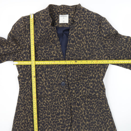 Sandwich Womens Brown Animal Print Blazer Size 12 Regular Fit