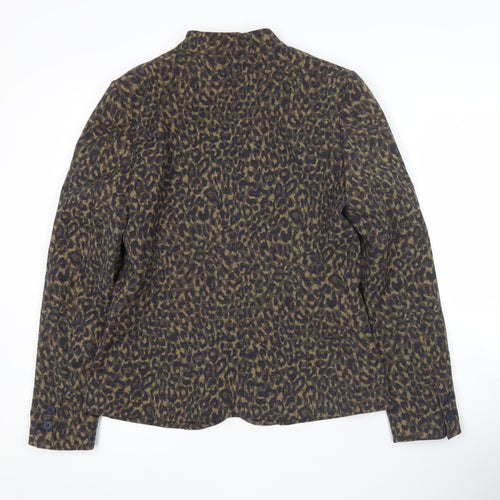 Sandwich Womens Brown Animal Print Blazer Size 12 Regular Fit