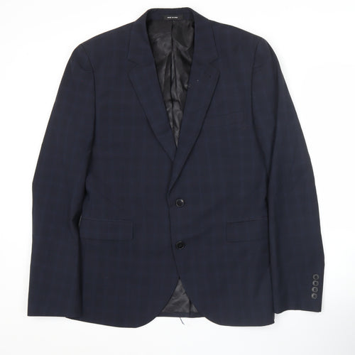 Cedar Wood State Men's Blue Check Slim Fit Blazer Jacket 40R