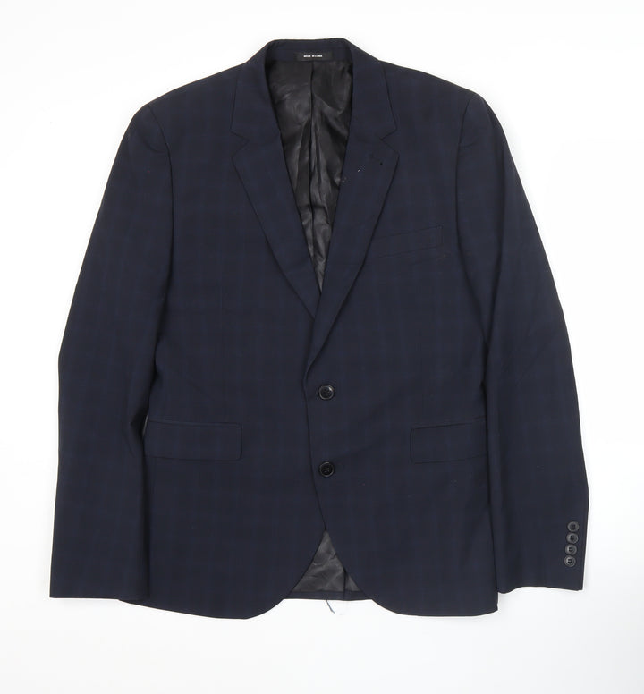 Cedar Wood State Men's Blue Check Slim Fit Blazer Jacket 40R