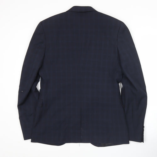 Cedar Wood State Men's Blue Check Slim Fit Blazer Jacket 40R