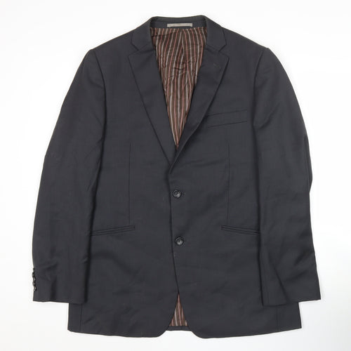 Peter Werth Men’s Black 40in Wool Blend Regular Fit Blazer Jacket