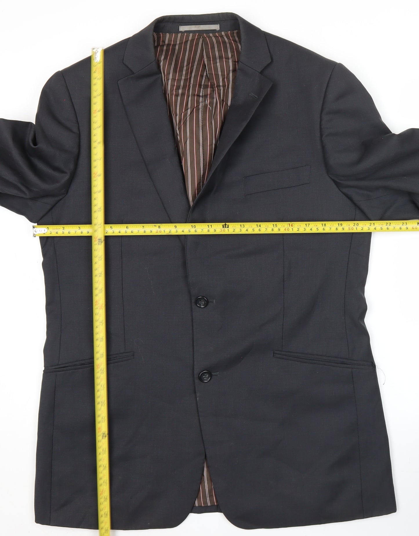 Peter Werth Men’s Black 40in Wool Blend Regular Fit Blazer Jacket