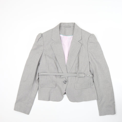 F&F Women Grey Size 16 Tailored Belted Blazer Jacket