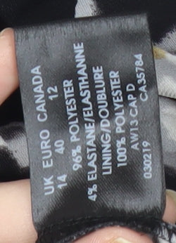 Windsmoor Women’s Black Grey Animal Print Wrap Dress Size 14