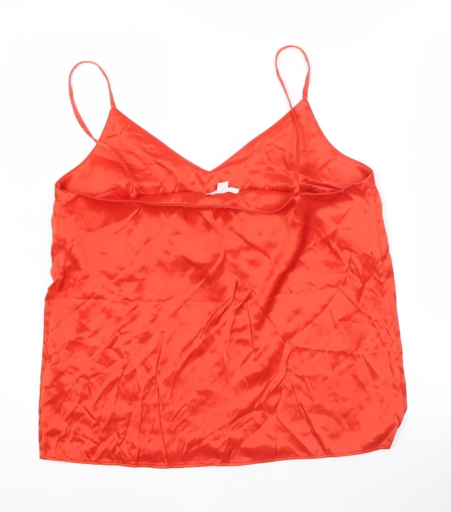COS Women Red Satin Camisole Tank Top Size 10 Viscose Blend