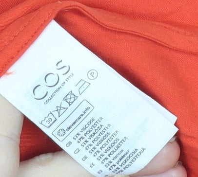 COS Women Red Satin Camisole Tank Top Size 10 Viscose Blend