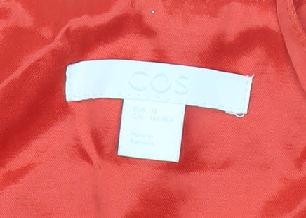 COS Women Red Satin Camisole Tank Top Size 10 Viscose Blend