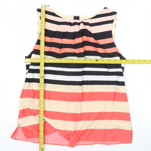 Dorothy Perkins Womens Multicolour Striped Blouse UK 14 Sleeveless