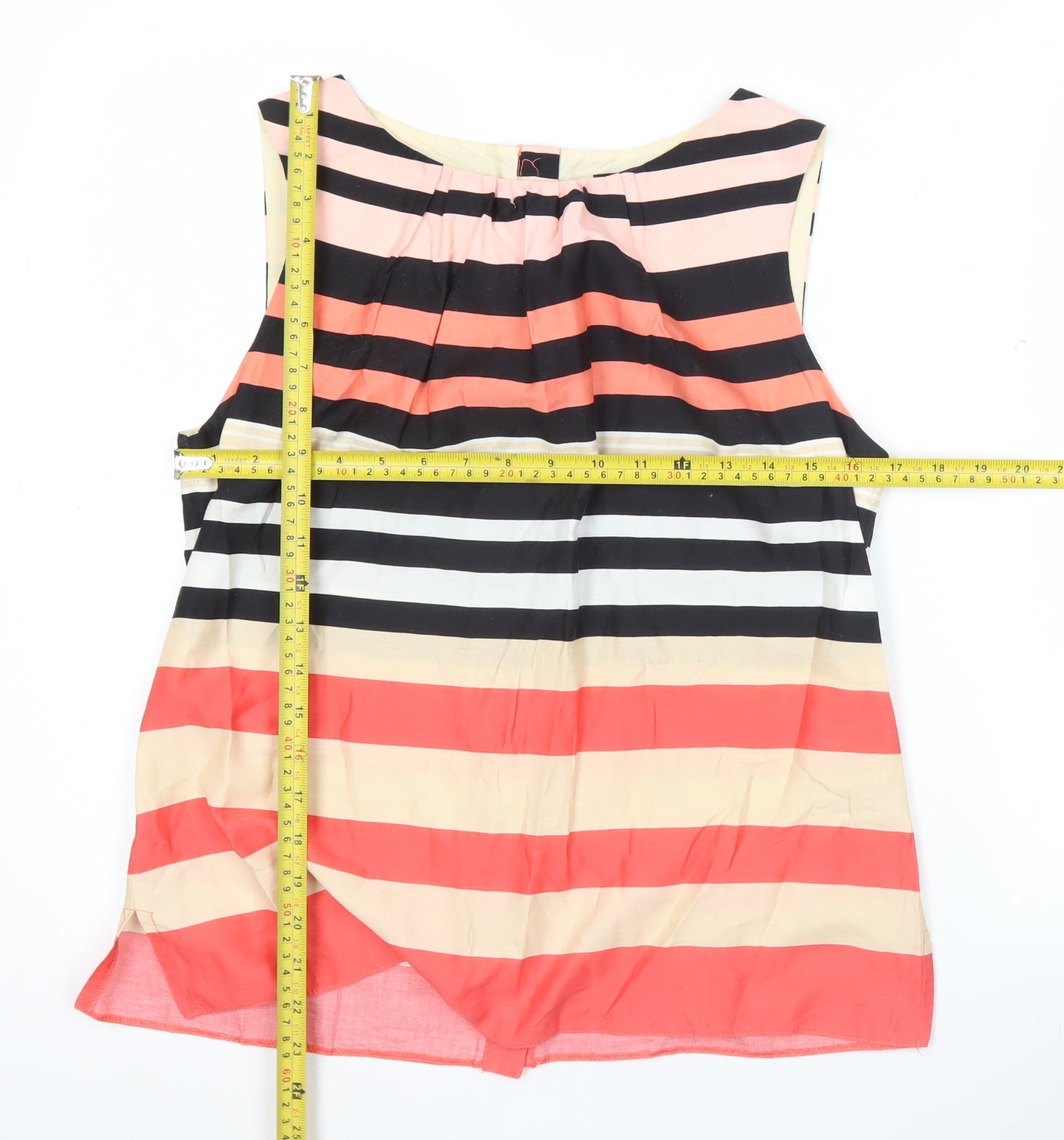 Dorothy Perkins Womens Multicolour Striped Blouse UK 14 Sleeveless