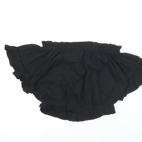 Select Women’s Black Off Shoulder Cropped Blouse UK 10 Summer Top