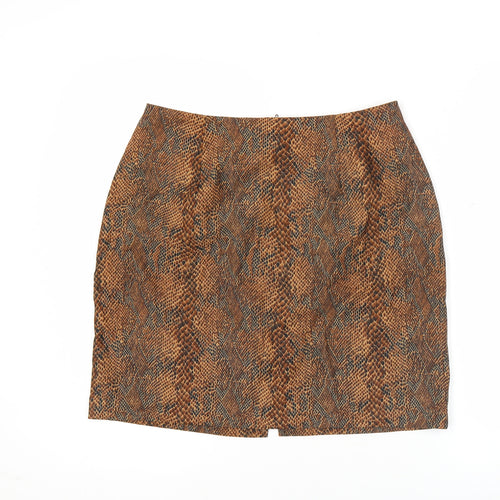 Briggs Petite Women's Brown Animal Print Pencil Skirt Size 10