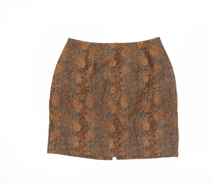 Briggs Petite Women's Brown Animal Print Pencil Skirt Size 10