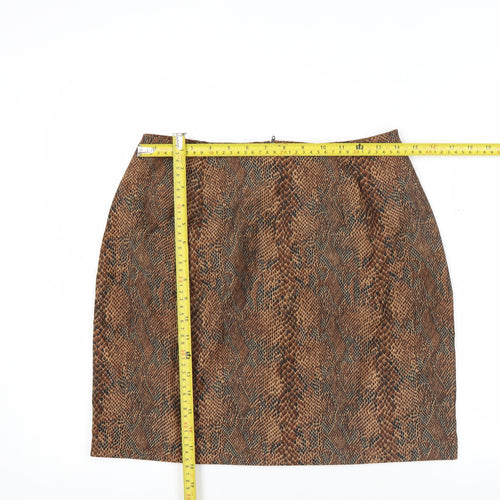 Briggs Petite Women's Brown Animal Print Pencil Skirt Size 10