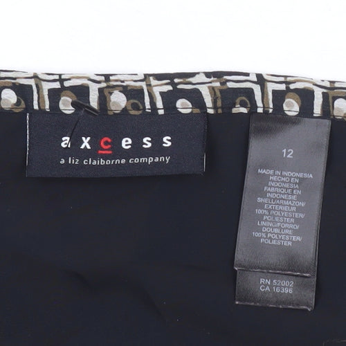 Axcess Liz Claiborne Women’s Black Size 12 Flare Knee Skirt Polyester