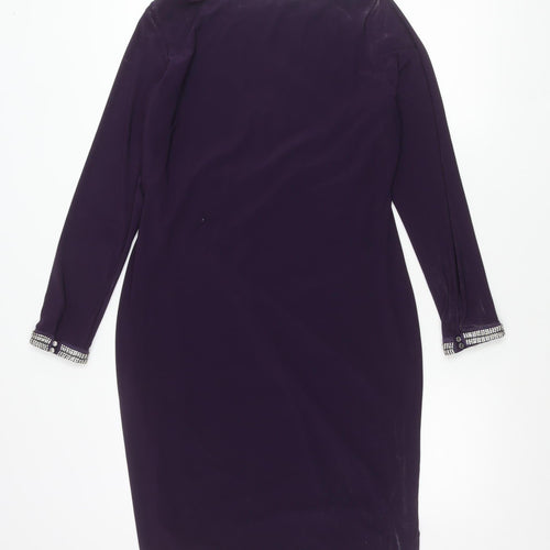 Dorothy Perkins Women’s Purple Sheath Dress Size 14 Beaded Cuff