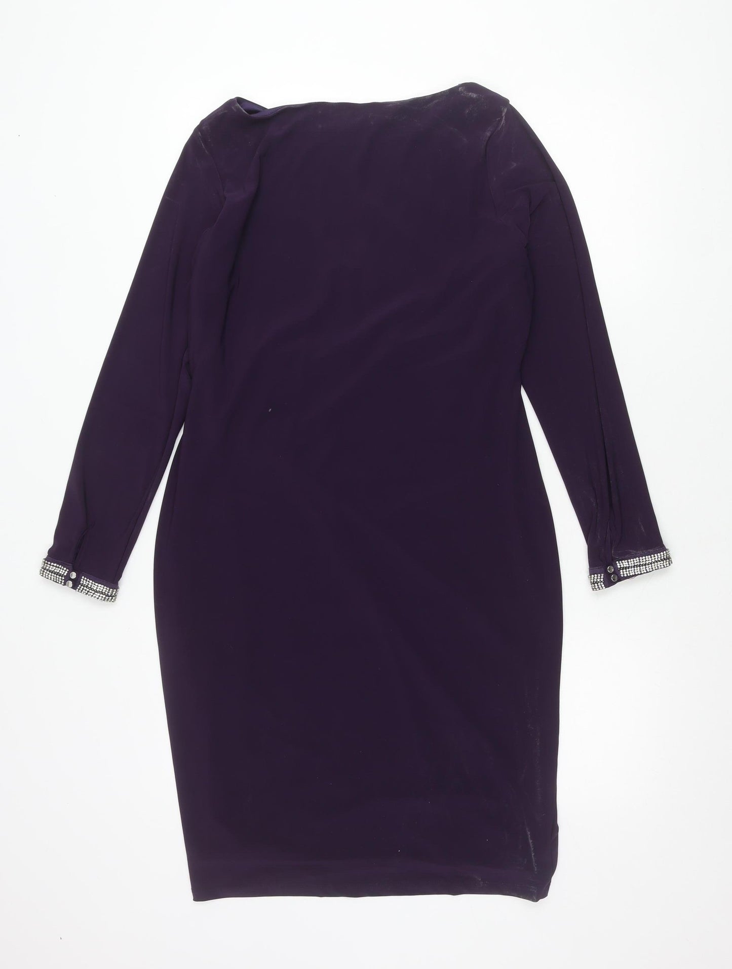 Dorothy Perkins Women’s Purple Sheath Dress Size 14 Beaded Cuff