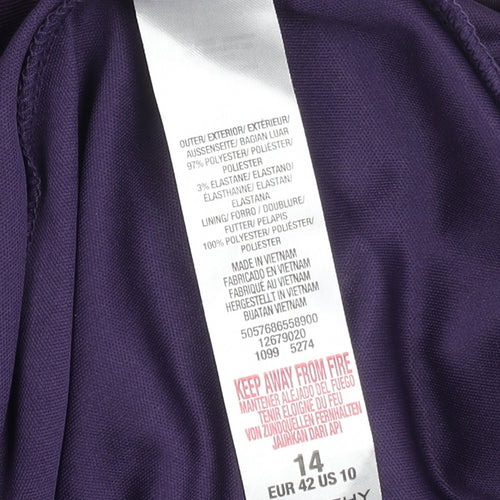 Dorothy Perkins Women’s Purple Sheath Dress Size 14 Beaded Cuff