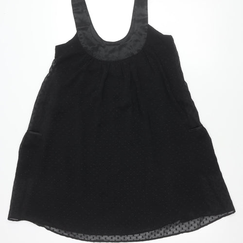 Miss Selfridge Womens Black Size 8 Halter Chiffon Blouse