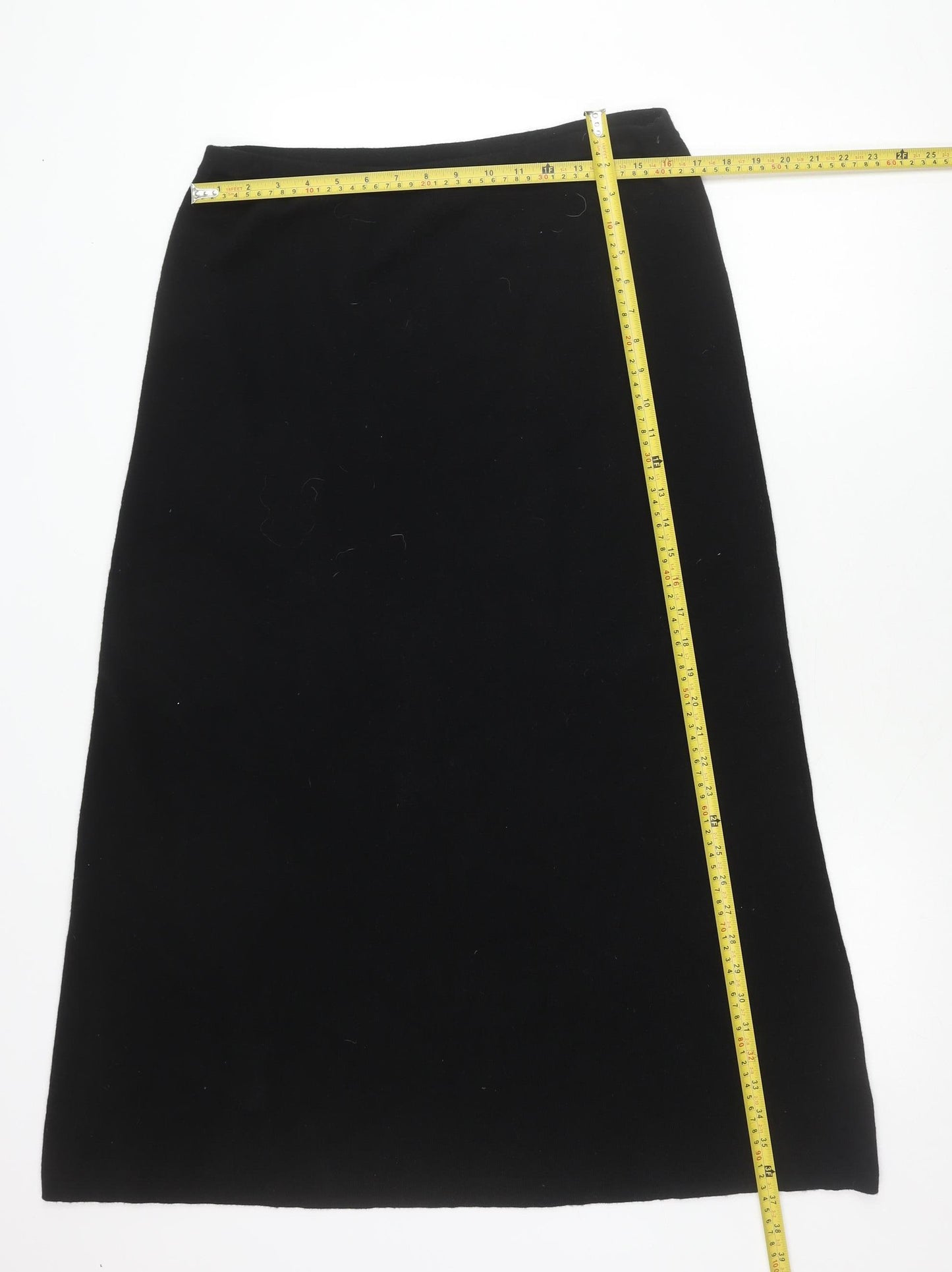 Bloomingdale's Women Black Wool Pencil Skirt XL Workwear Business