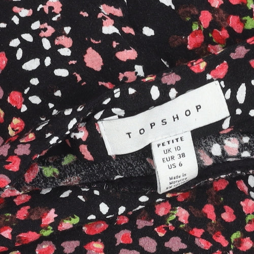 Topshop Women’s Petite Black Floral Wide-Leg Jumpsuit UK 10