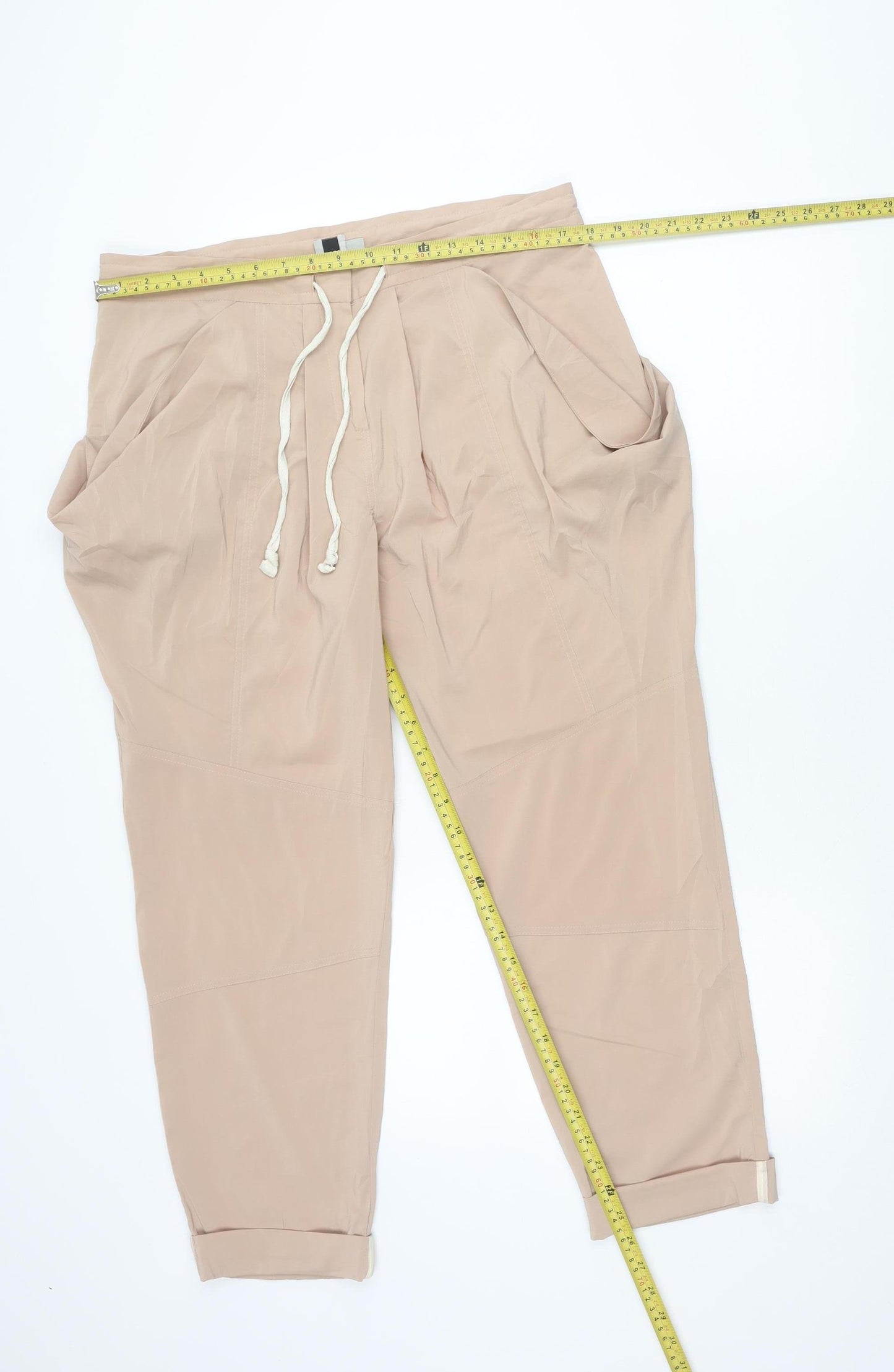 ASOS Women’s Beige Jogger Trousers Size 14 Polyester Elastane