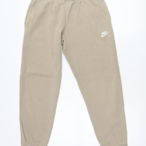 Nike Boys Beige XL Jogger Sweatpants Elastic Waist Tapered Fleece