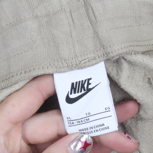 Nike Boys Beige XL Jogger Sweatpants Elastic Waist Tapered Fleece