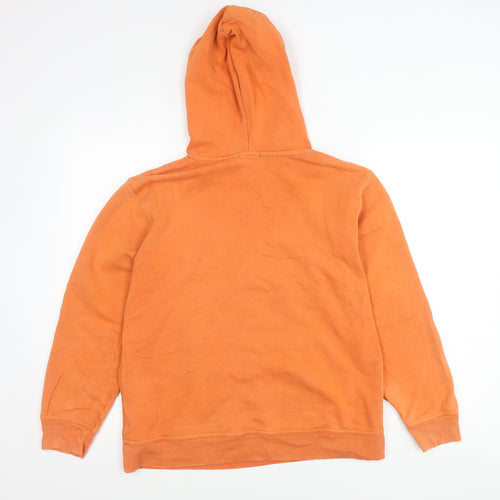 GAP Boys Orange Pullover Hoodie 13 Years Logo Fleece Cotton Blend