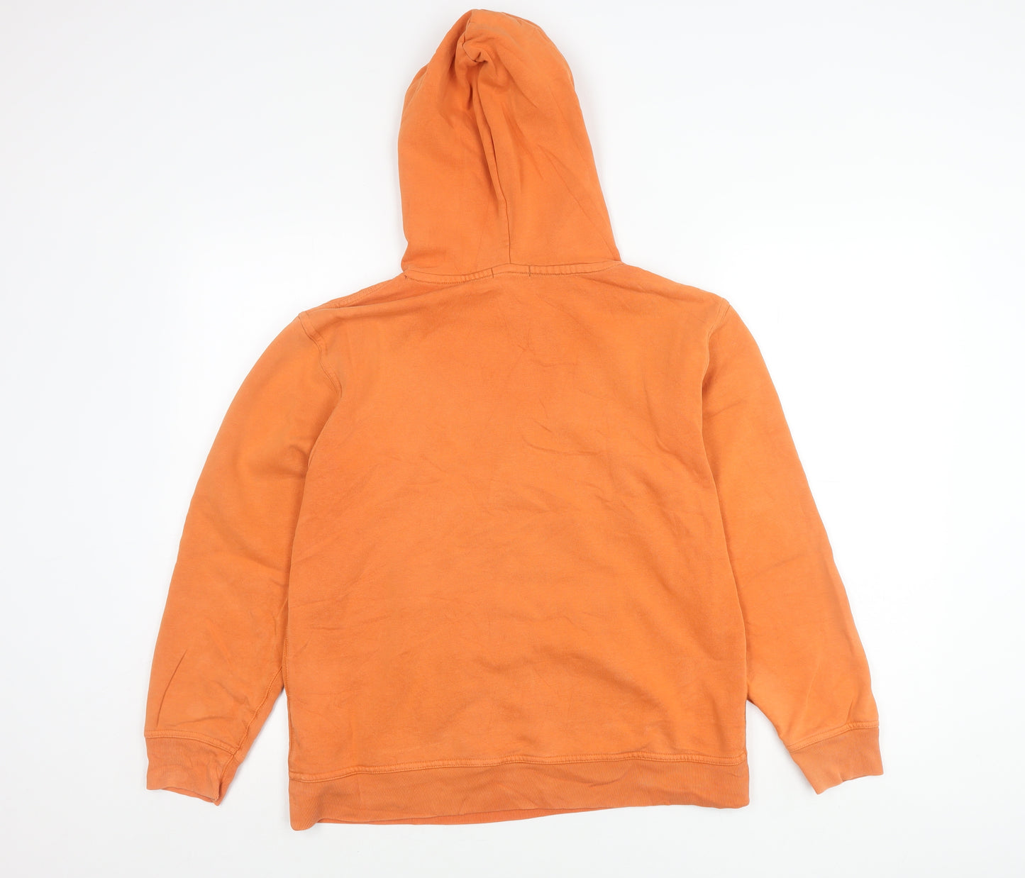GAP Boys Orange Pullover Hoodie 13 Years Logo Fleece Cotton Blend