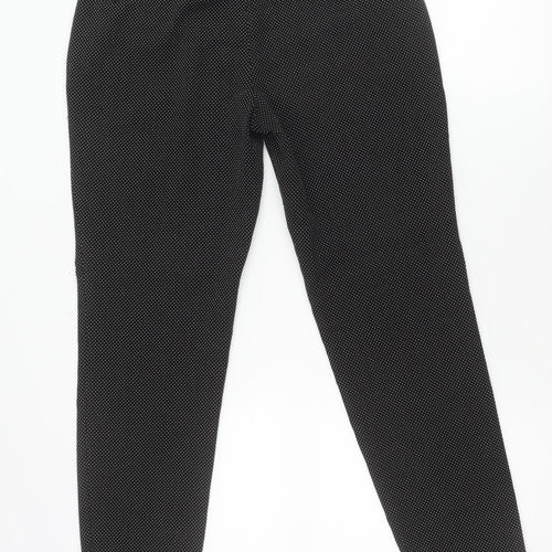 Zara Women Black Polka Dot Slim Tapered Trousers Size 6