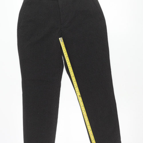 Zara Women Black Polka Dot Slim Tapered Trousers Size 6