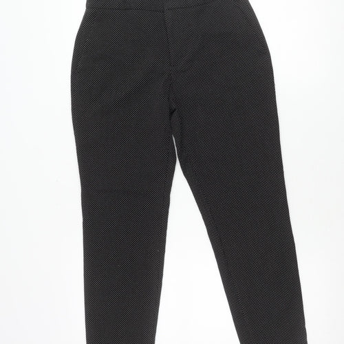 Zara Women Black Polka Dot Slim Tapered Trousers Size 6