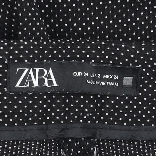 Zara Women Black Polka Dot Slim Tapered Trousers Size 6