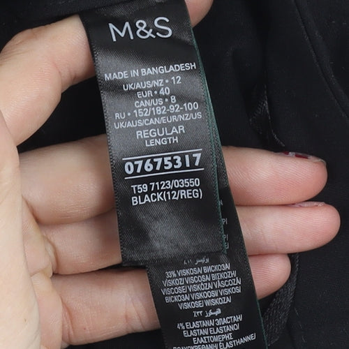 Marks and Spencer Men's Black Regular Fit Dress Pants Trousers M