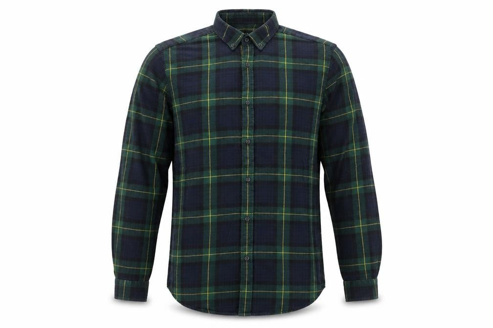 Zara Men’s Blue Green Plaid Button-Up Shirt Size S Relaxed Fit
