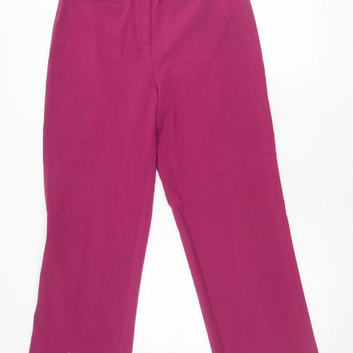 Damart Womens Purple Size 12 Straight Leg Elastic Waist Trousers