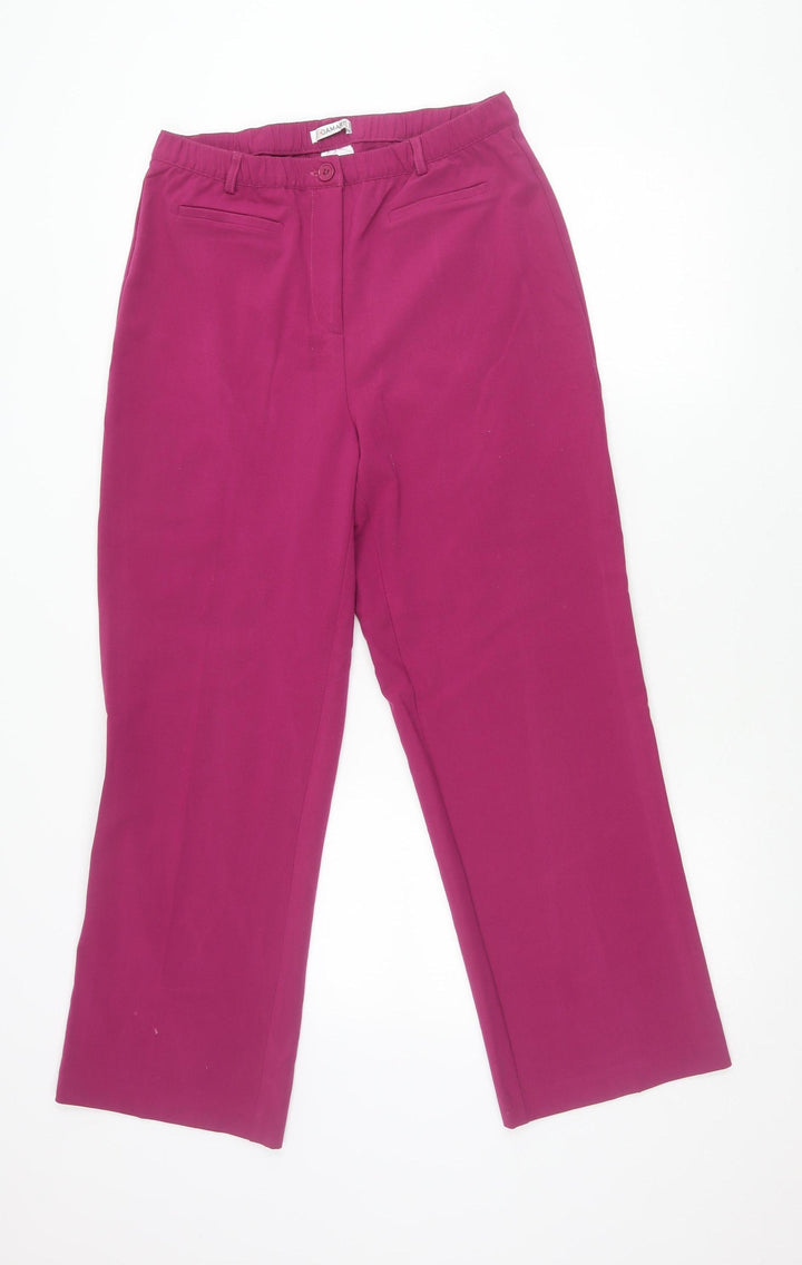 Damart Womens Purple Size 12 Straight Leg Elastic Waist Trousers