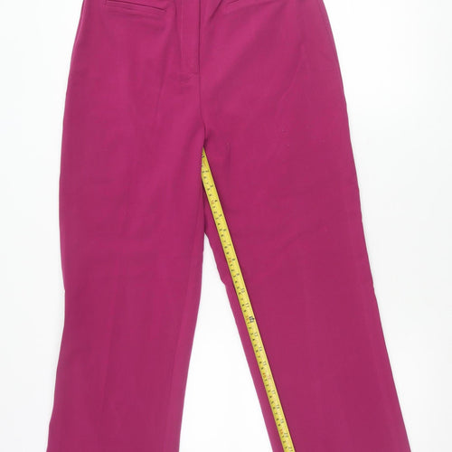 Damart Womens Purple Size 12 Straight Leg Elastic Waist Trousers