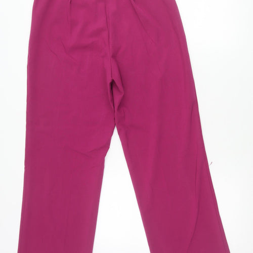 Damart Womens Purple Size 12 Straight Leg Elastic Waist Trousers